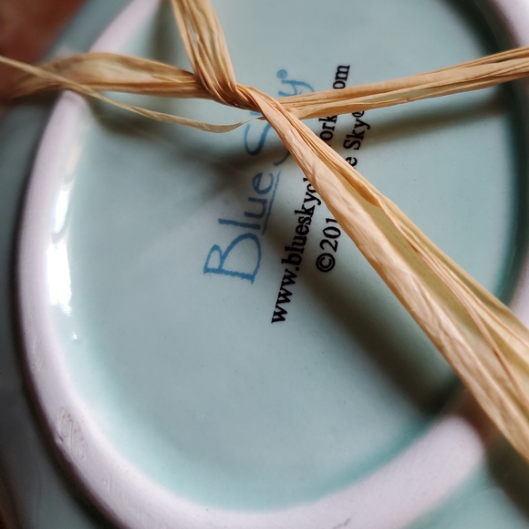 Blue Sky Clayworks Aqua Seashell Figural Teacup&Saucer and Creamer 3 Piece Set - Picture 8 of 8